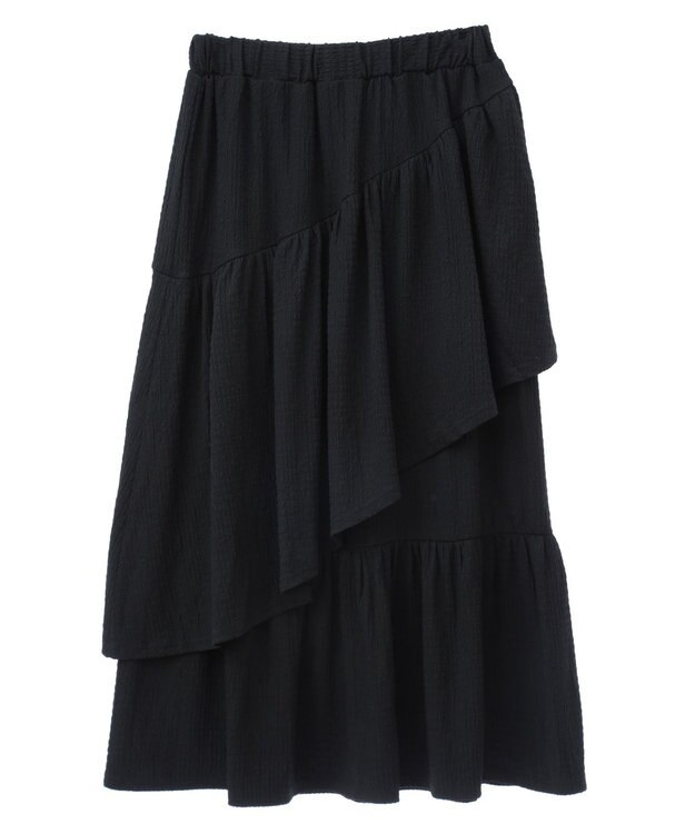 earth music&ecology カットティアードスカート Black