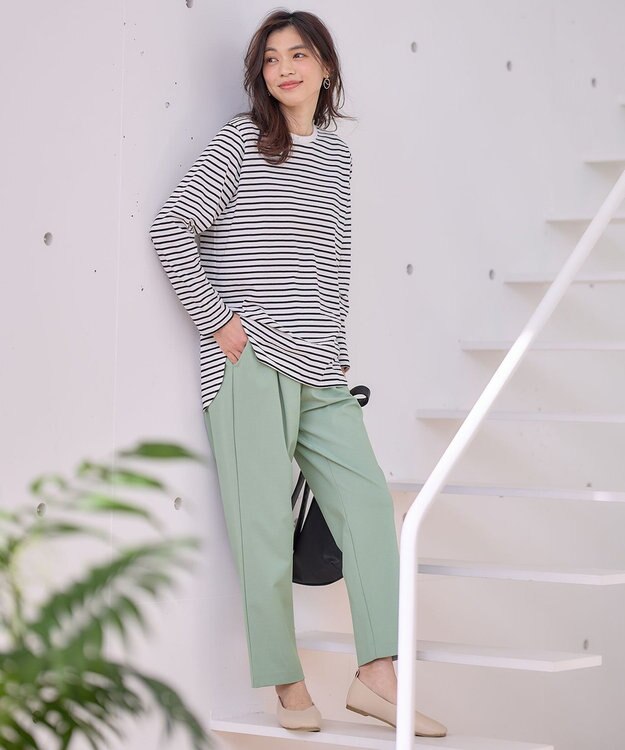 ANY テールロングTシャツ ボーダー