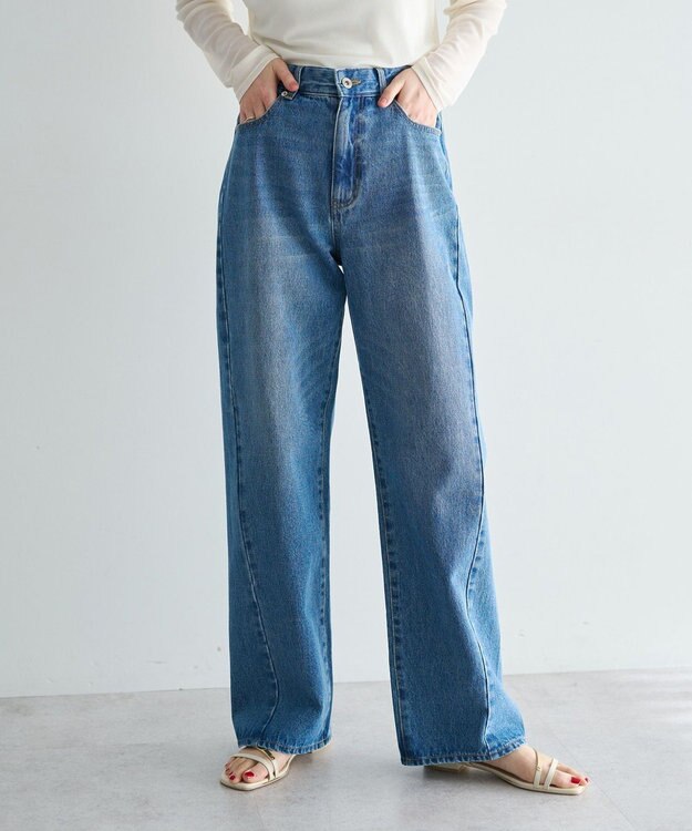 YECCA VECCA ORGABITS切替ストレートデニム Indigo