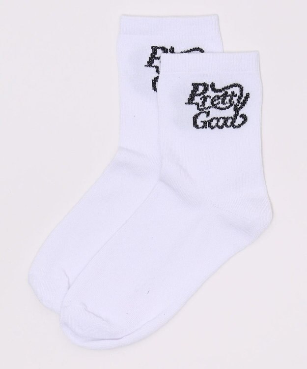 WEGO ラメロゴソックス ホワイト