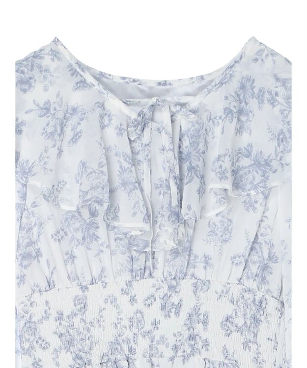 earth music&ecology 隠れバンビ花柄ワンピース Blue