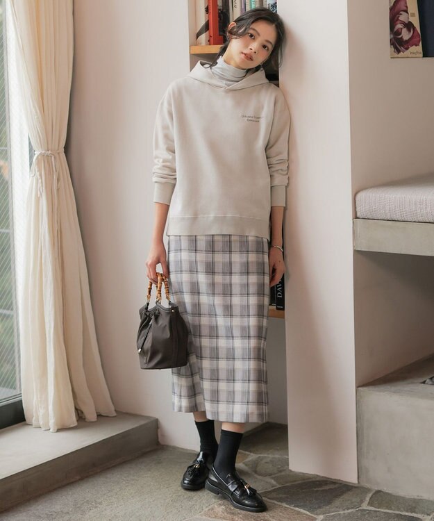 J.PRESS LADIES 【WEB限定】ロゴ裏毛 パーカー 【WEB限定】ベージュ系