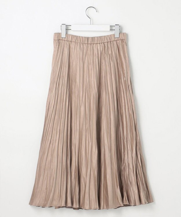 J.PRESS LADIES ライトマイクロスエード プリーツ スカート ベージュ系