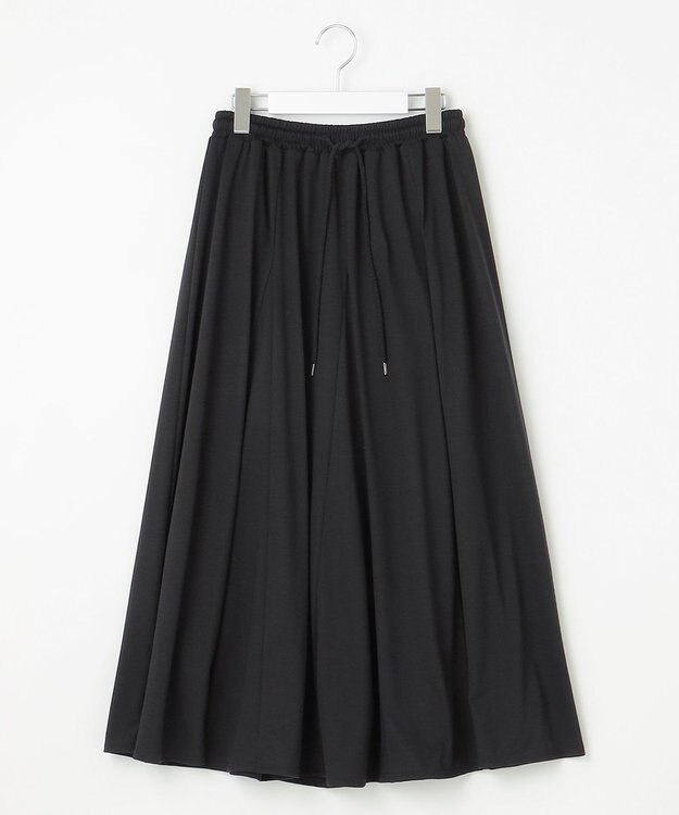 J.PRESS LADIES S 【洗える】ジャージー フレアースカート ブラック系