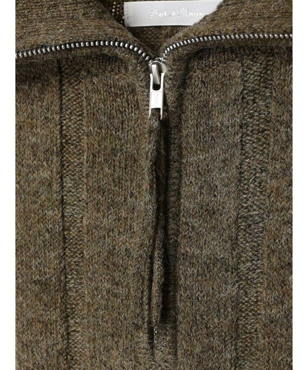 Green Parks ・Ｐｅｔｉｔ　Ｆｌｅｕｒ　ハーフＺＩＰニット Brown