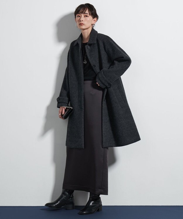 ICB 【洗える】エクストラファインメリノ クルーネックプルオーバー ブラック系