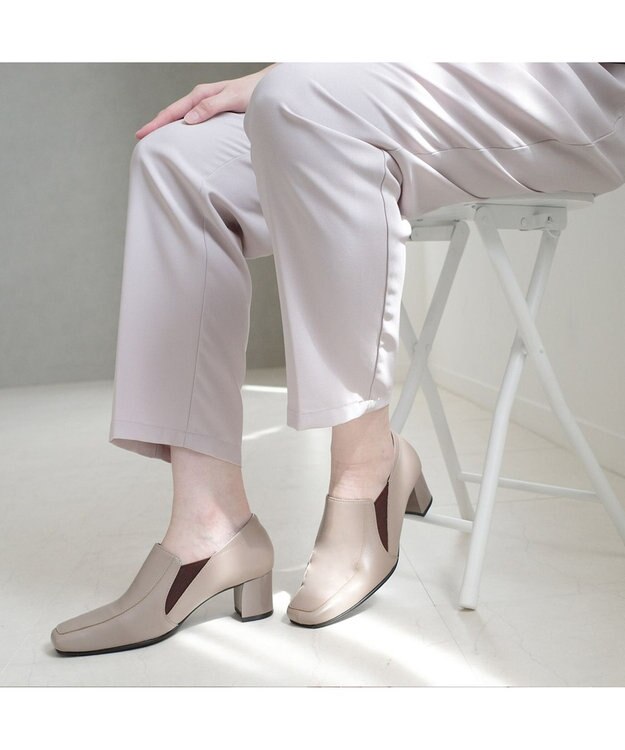 Pointer 日本製 本革甲深パンプス オークグレー