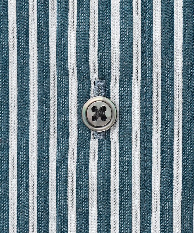 J.PRESS LADIES 【WEB限定】 ピンストライプジャージー バンドカラー カットソー グリーン系1