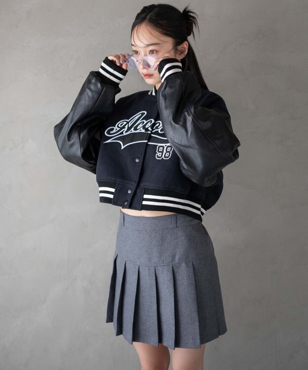 WEGO スタジアムロゴショートスタジャン ブラックその他