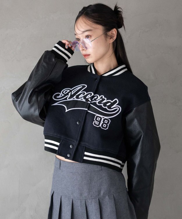 WEGO スタジアムロゴショートスタジャン ブラックその他