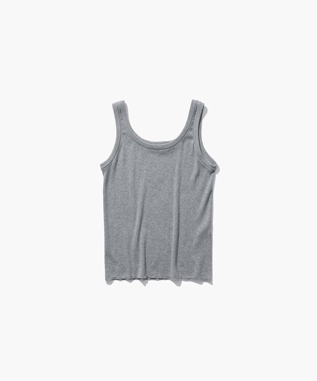 ATON FRESCA CIRCULAR RIB | タンクトップ TOP GRAY