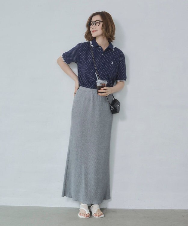 WEGO 【26年春夏新カラー登場/ユニセックス着用ITEM/SMLサイズ展開】U.S. POLO ASSN.別注ラインポロシャツ 柄2