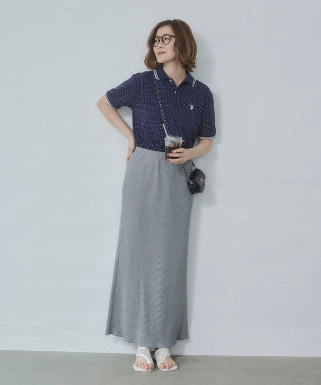 WEGO 【26年春夏新カラー登場/ユニセックス着用ITEM/SMLサイズ展開】U.S. POLO ASSN.別注ラインポロシャツ 柄2
