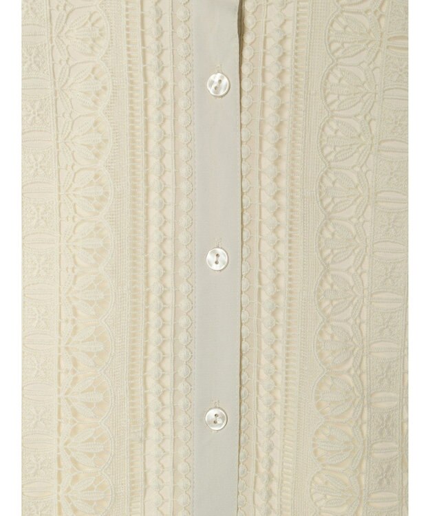 earth music&ecology フロントレースシフォンブラウス Light Yellow