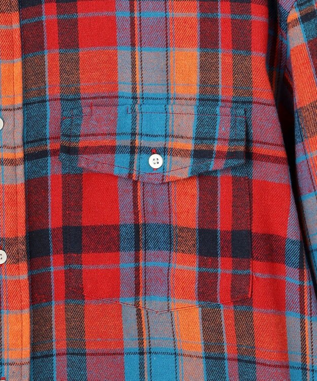 J.PRESS YORK STREET 【UNISEX】フランネルボタンダウン シャツ レッド系3
