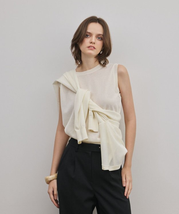 GRACE CONTINENTAL レイヤードニットトップ キナリ