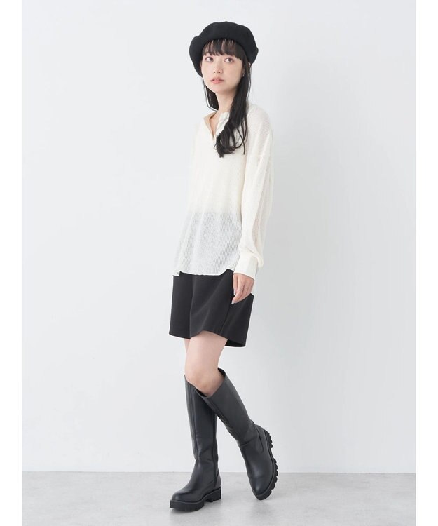 earth music&ecology シアーリブドルマンプルオーバー Off White