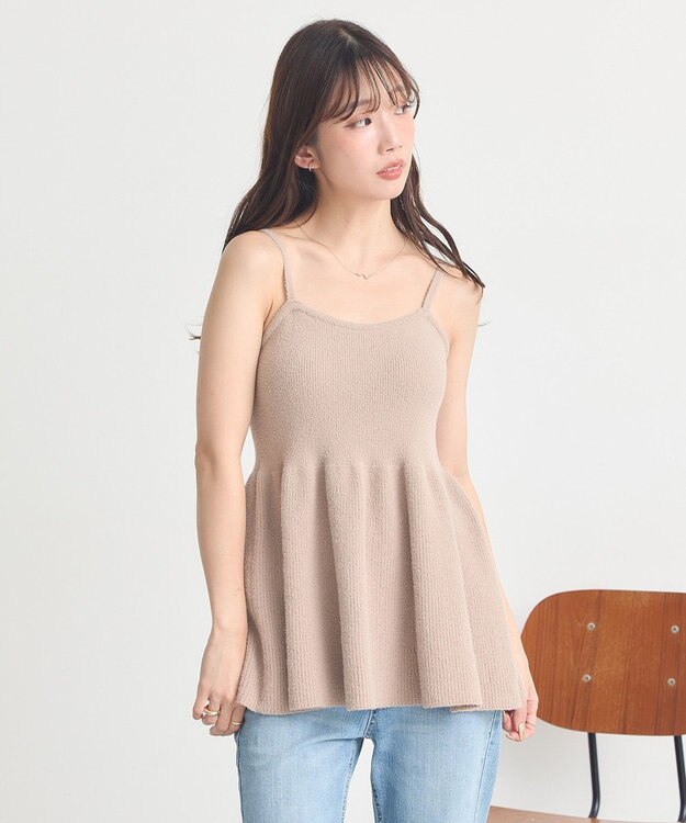 earth music&ecology 【SET ITEM】SET2点ショートボレロ＋ペプラムニットキャミ Beige
