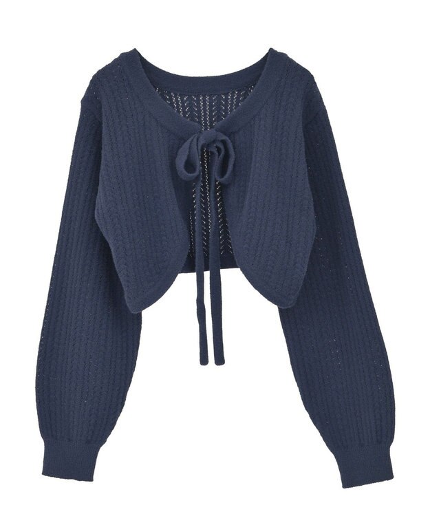 earth music&ecology 【SET ITEM】SET2点ショートボレロ＋ペプラムニットキャミ Navy