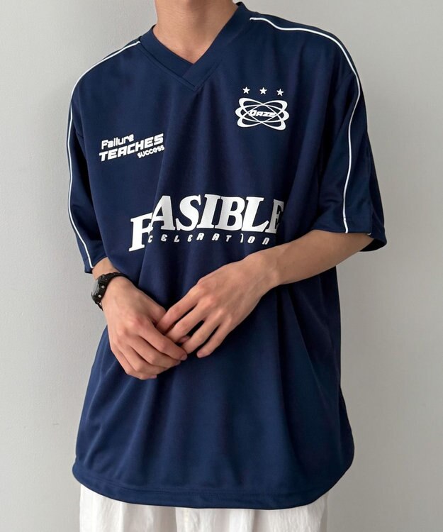 WEGO パイピングサッカーT（SS） ネイビー