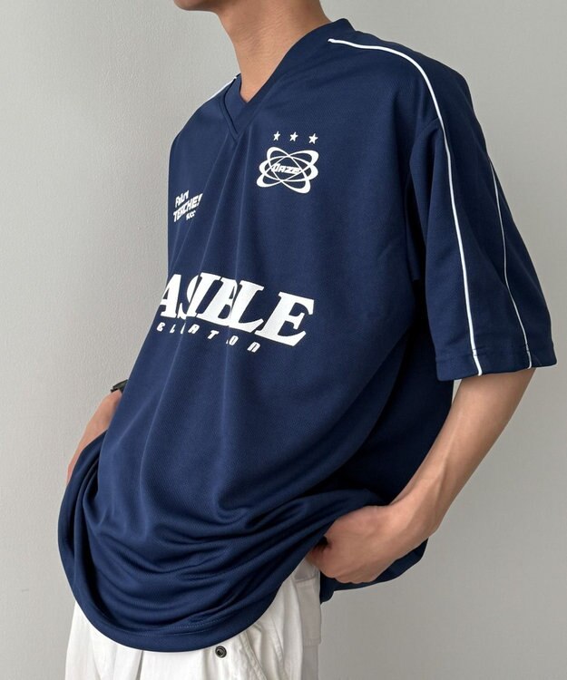 WEGO パイピングサッカーT（SS） ネイビー