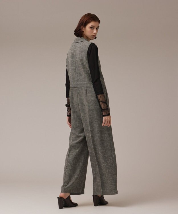 GRACE CONTINENTAL ツイードテーラーサロペット グレー