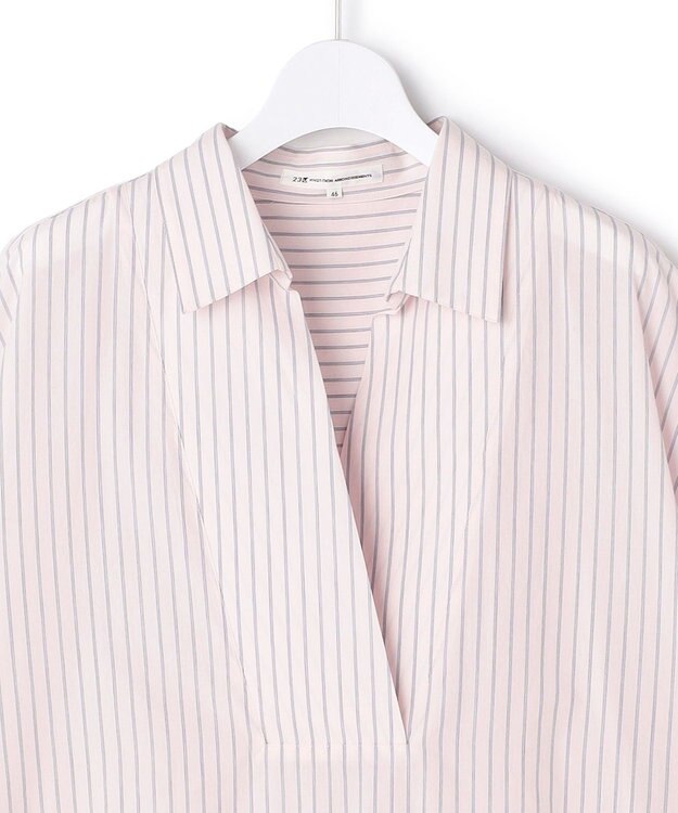 23区 L 【Lサイズ限定】リラックスシルエット スキッパーシャツ ピンク系
