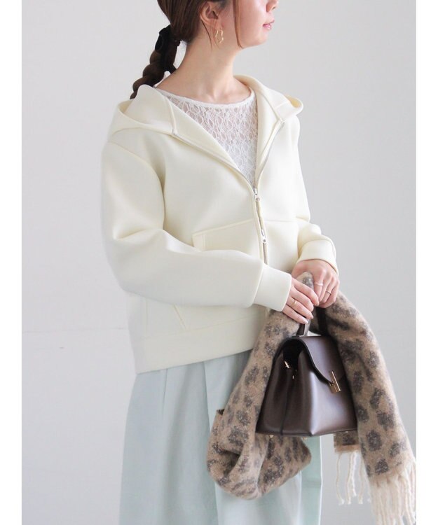 Te chichi ダンボールWジップフーディ オフホワイト