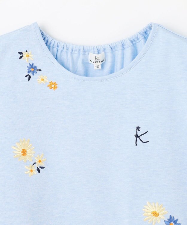 組曲 KIDS 【150-160㎝】フラワーエンブロイダリー チュニック スカイブルー系