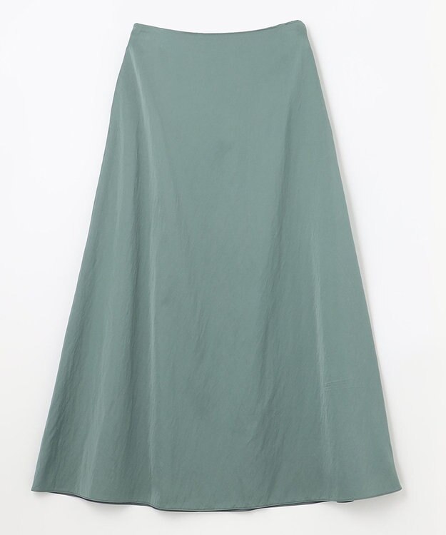 NAVE 【ReNAVE　洗える】グロスサテンスカート スモーキーグリーン