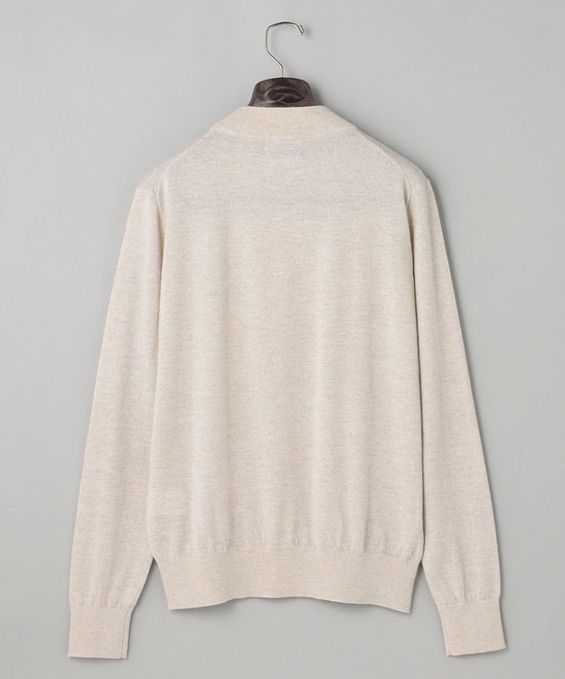 GOTAIRIKU 25年新作【洗える/チクチクしにくい/ピリングしにくい】イタリア糸 ハイゲージ カバーネックニット_WOOL100％ アイボリー系