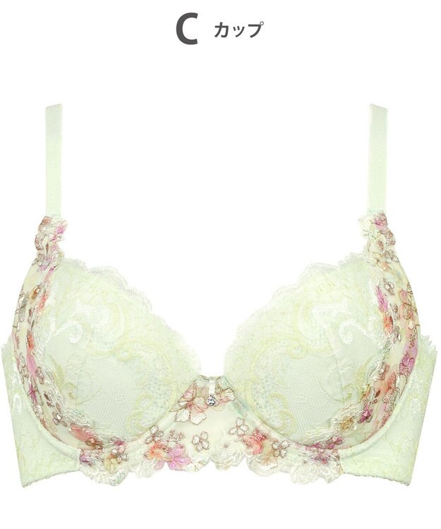 Wing ブラジャー Wing Lesiage 脇すっきりの着やせシルエット 背中の段差・脇のハミ肉軽減 【2920シリーズ】 Gカップまで対応 大きいサイズ ブラ PB2921 ウイング／ワコール グリーン