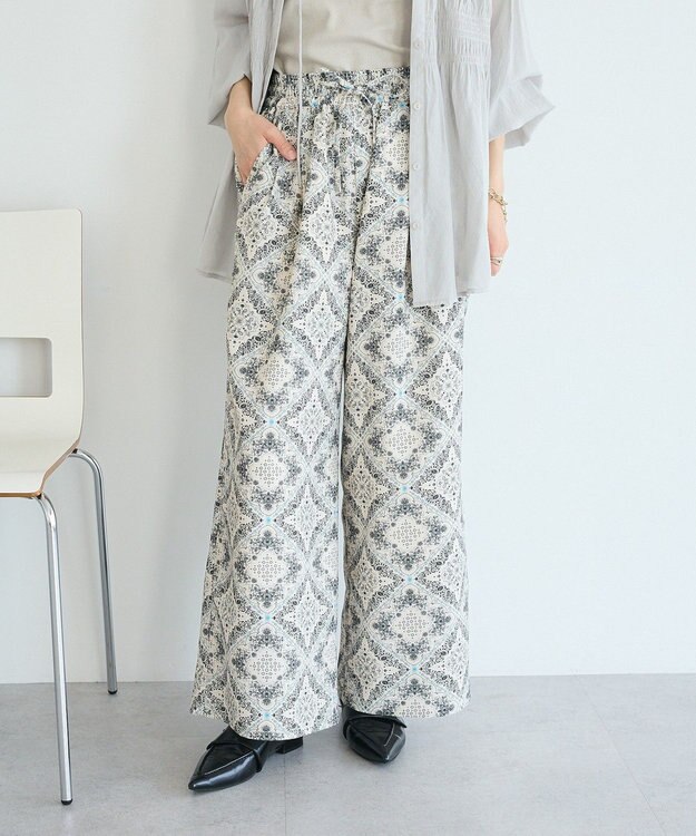 CRAFT STANDARD BOUTIQUE プリントイージーパンツ Light Beige