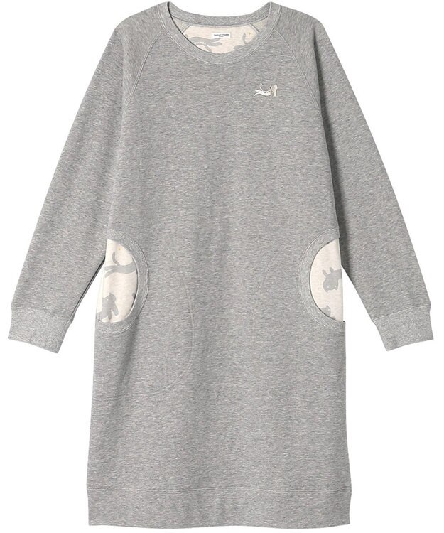 tsumori chisato SLEEP ツモリチサト ワンピース 長袖 ルームウェア 綿100%(本体) レディース UNX587 /ワコール グレー