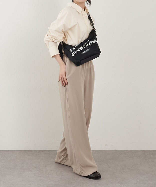 russet ステンシル風プリント ナイロン2WAYミニショルダーバッグ(SF-270) Black