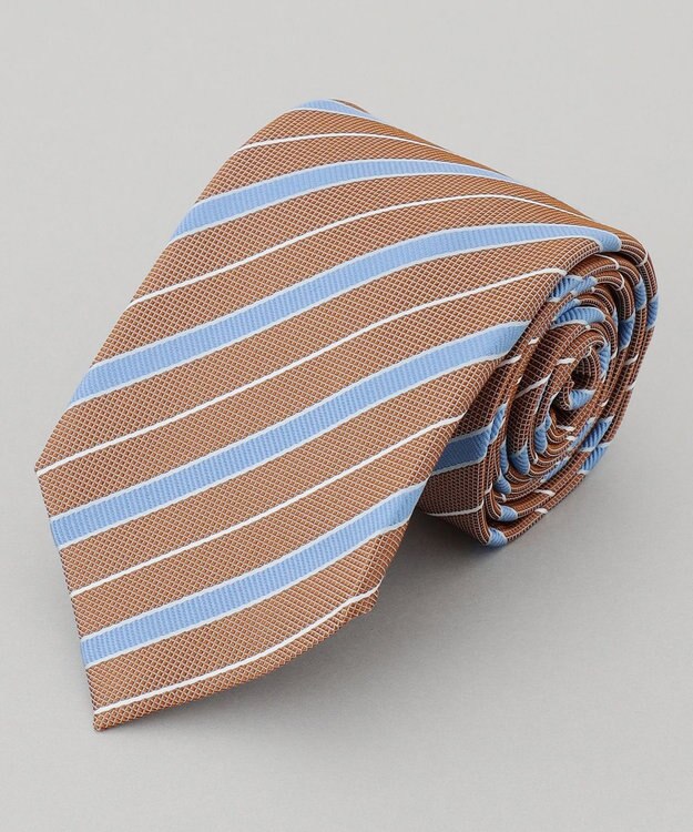 GOTAIRIKU 【日本製】シルク ネクタイ_ストライプ ベージュ系1