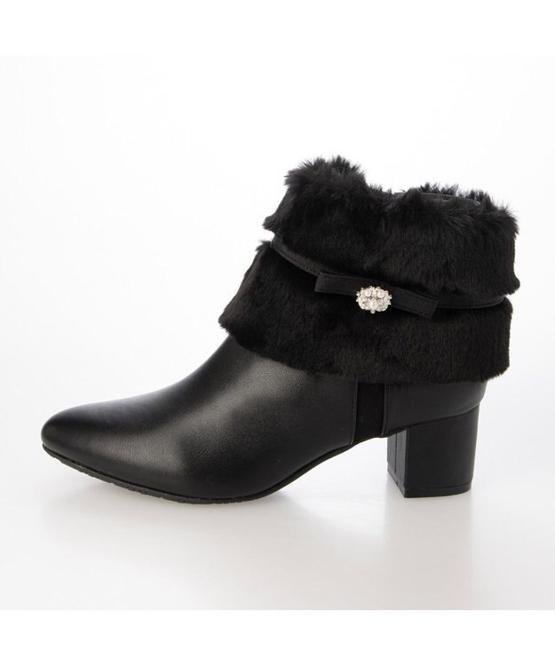 ing <Pitti>4WAYファービジューリボンベルトショートブーツ ブラック