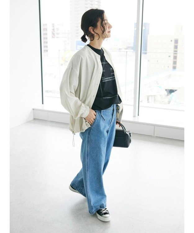 CRAFT STANDARD BOUTIQUE レーヨントロミ羽織りシャツ Ivory