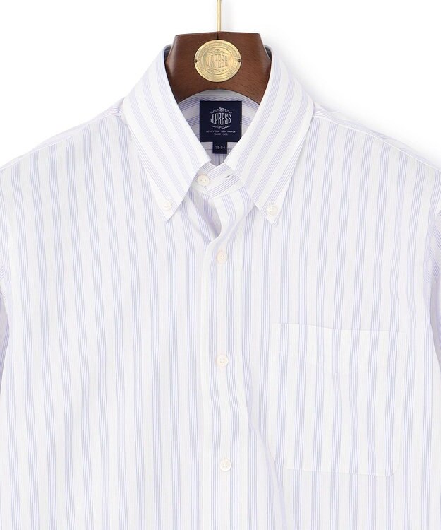 J.PRESS MEN 【PREMIUM PLEATS / 形態安定】ダッパーストライプシャツ / B.D. サックスブルー系1