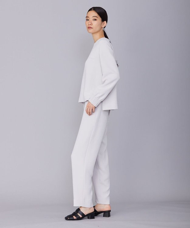 ICB L 【洗える】 ダブルクロスクレープ ストレートパンツ トープ系