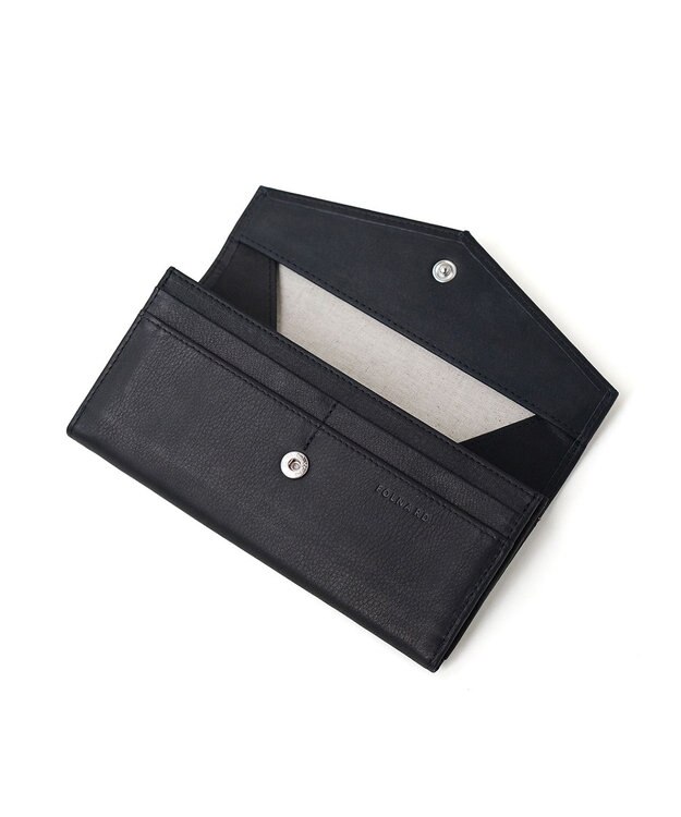 FOLNA RD ソフトレザー・ホイルレザー エンべロープ長財布 ブラック