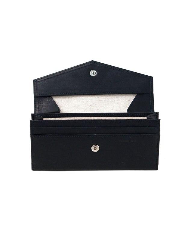 FOLNA RD ソフトレザー・ホイルレザー エンべロープ長財布 ブラック