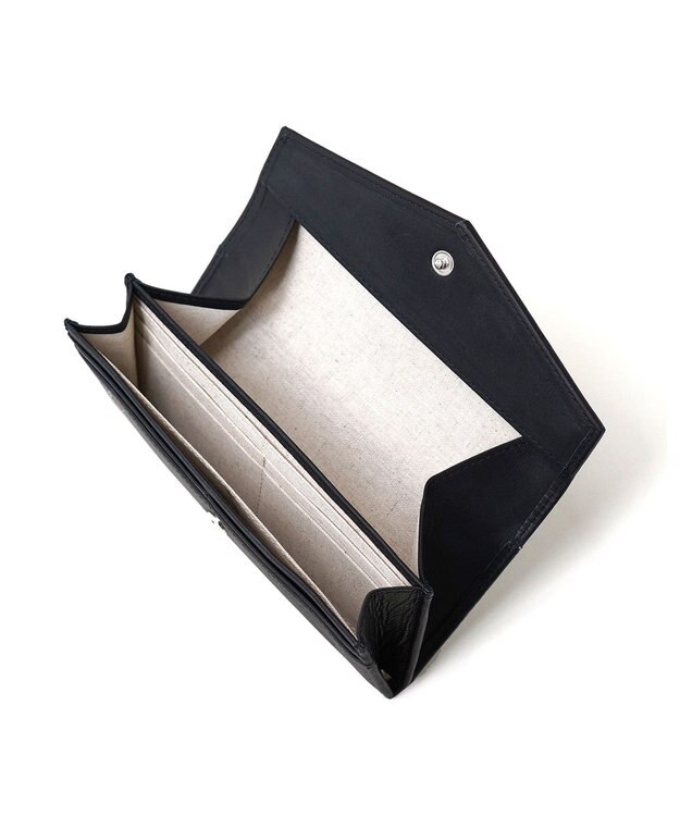FOLNA RD ソフトレザー・ホイルレザー エンべロープ長財布 ブラック