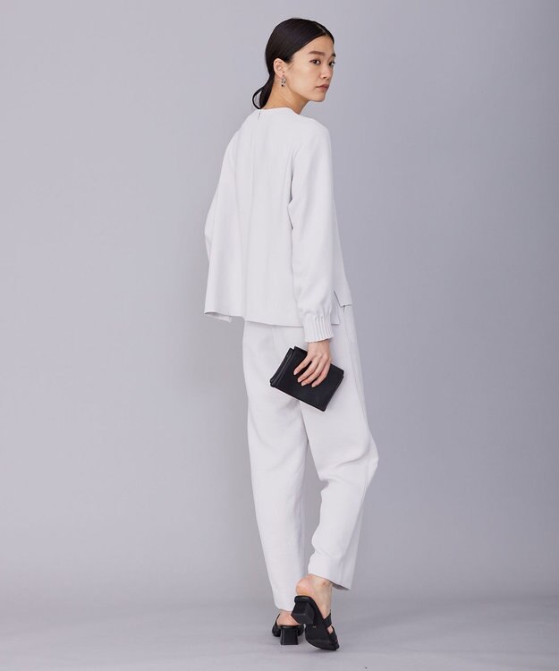 ICB L 【洗える】 ダブルクロスクレープ ストレートパンツ トープ系