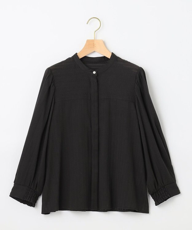 組曲 ドビーストライプ ブラウス ブラック系