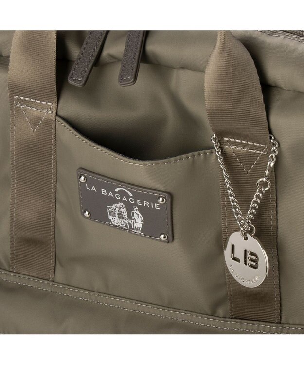 LA BAGAGERIE 10ポケット持ち手付きリュック Lサイズ グレージュ