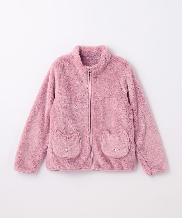 ANY KIDS ネコポケットボアブルゾン ピンク