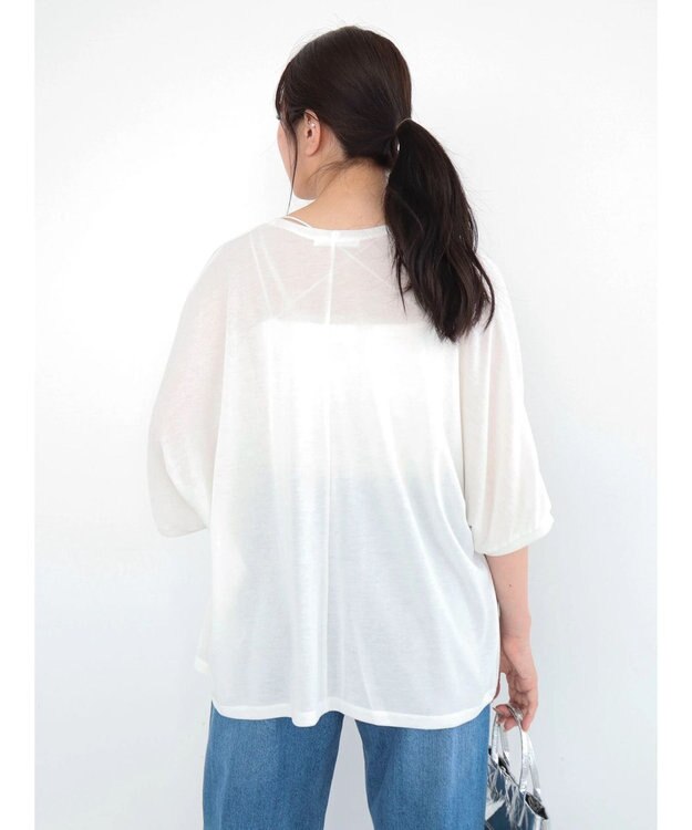 Green Parks よくばり　半袖カットドルマンカーディガン Off White