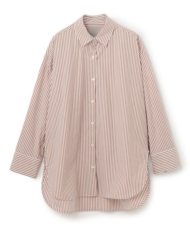 UNFILO オーバーシャツ ブラウンストライプ