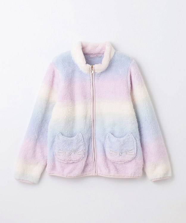 ANY KIDS ネコポケットボアブルゾン レインボー